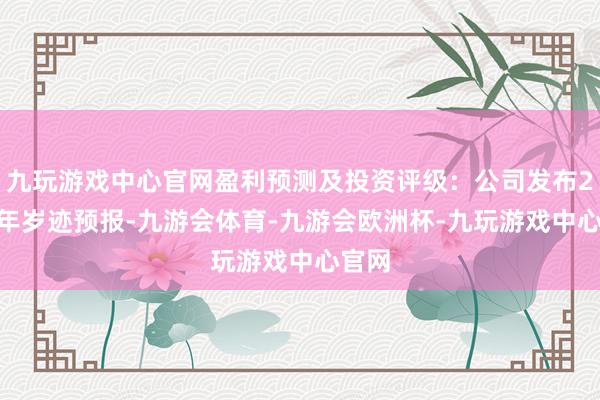 九玩游戏中心官网盈利预测及投资评级：公司发布2024年岁迹预报-九游会体育-九游会欧洲杯-九玩游戏中心官网