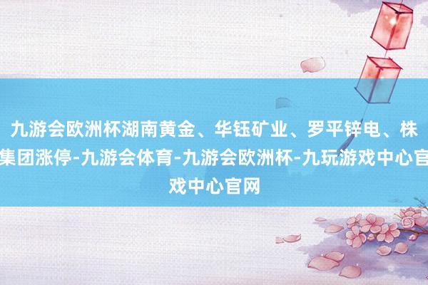 九游会欧洲杯湖南黄金、华钰矿业、罗平锌电、株冶集团涨停-九游会体育-九游会欧洲杯-九玩游戏中心官网